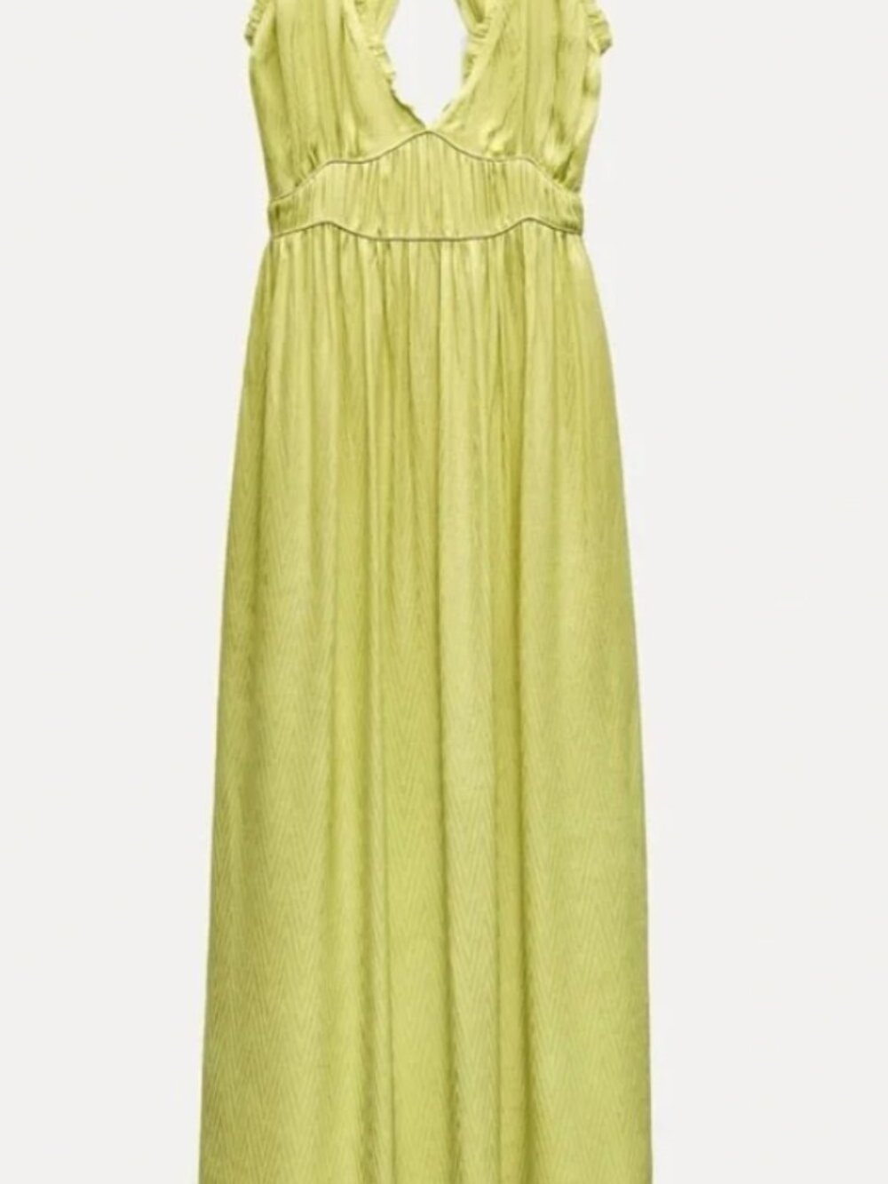 zara cross strap midi dress lime green 5107/042 sz S EUR 26